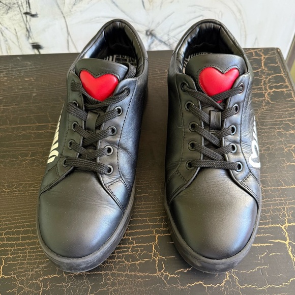 Moschino Black Sneakers with Red Heart Detail - Picture 8 of 13